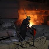 A steel worker at one of the Scunthorpe blast furnaces (Picture: Darren Staples/PA Wire)