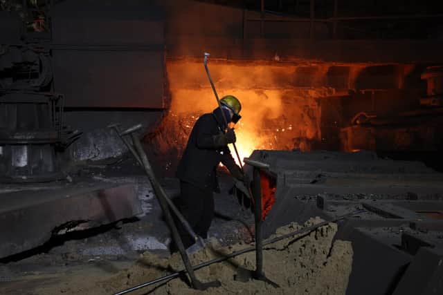 A steel worker at one of the Scunthorpe blast furnaces (Picture: Darren Staples/PA Wire)