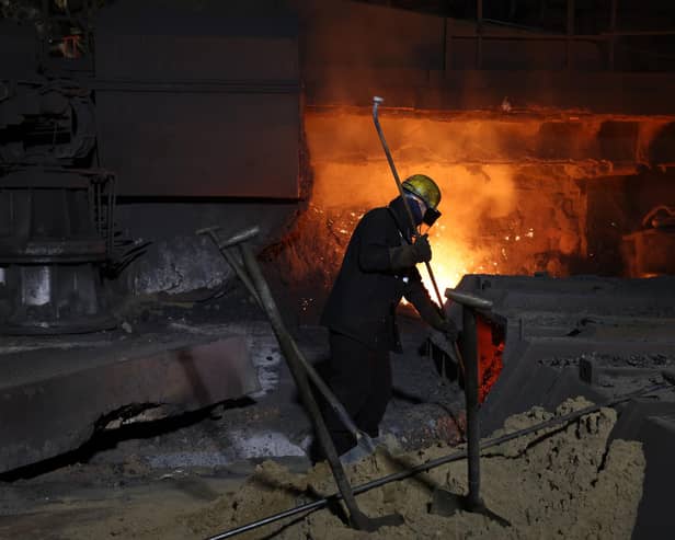 A steel worker at one of the Scunthorpe blast furnaces (Picture: Darren Staples/PA Wire)