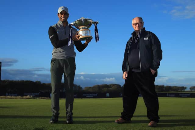 England's Aaron Rai, left, won the last staging of the Aberdeen Standard Investments Scottish Open under its current contract but Aberdeen Standard Life chairman Sir Douglas Flint, right, is hopeful a new deal can be struck for the Rolex Series event. Picture: Andrew Redington/Getty Images