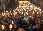 Edinburgh's traditional torchlight procession was dropped from this year's Hogmanay programme due to a lack of funding and the economic climate. Picture: Ian Georgeson