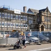 Work is under way at Balbardie Primary School in Bathgate following the discovery of reinforced autoclaved aerated concrete (RAAC) in the building (Picture: Jeff J Mitchell/Getty Images)
