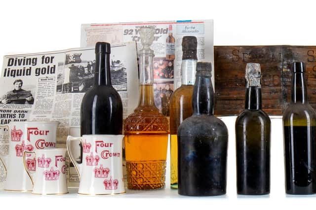 Rare bottles and whisky and beer recues from the wreck have been auctioned