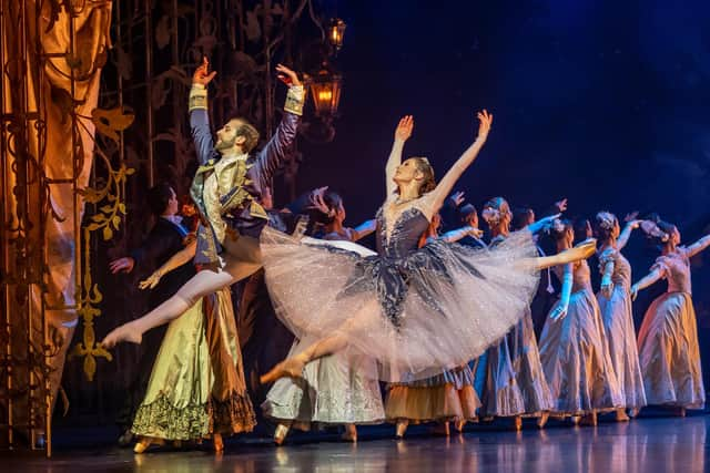 Bruno Micchiardi as Cinders and Jessica Fyfe as Princess Louise PIC: Andy Ross