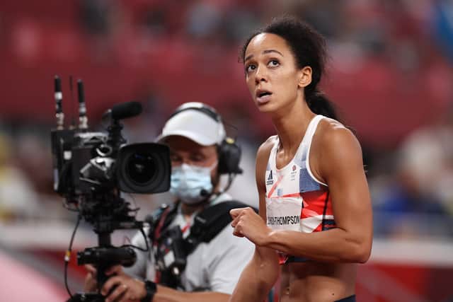 The injury forced Katarina Johnson-Thompson out of the heptathlon. Picture: Cameron Spencer/Getty Images