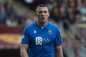 Alex Mitchell in action for St Johnstone during a cinch Premiership match between Motherwell and St. Johnstone at Fir Park, on August 06, 2022, in Motherwell, Scotland.