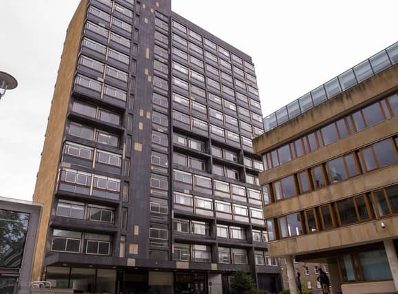 The University of Edinburgh faces growing criticism over its decision to rename David Hume Tower. Picture: Lisa Ferguson
David Hume Tower at George Square, Edinburgh
David Hume tower sign now says 40 George Square