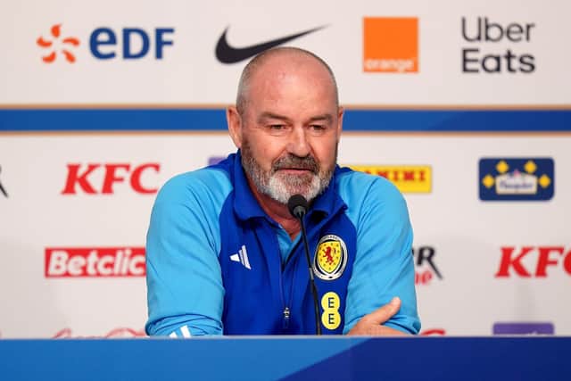 Scotland manager Steve Clarke during a press conference at the Stade Pierre-Mauroy ahead of Tuesday's match against France.