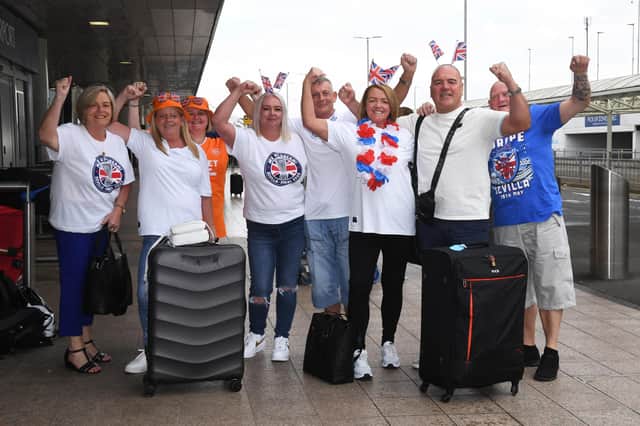 Families and friends have done everything they can do make sure they are in Sevilla to see Rangers in Europa League final action. (Photo by Ross MacDonald / SNS Group)
