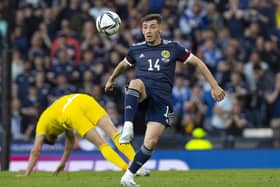 Billy Gilmour in action for Scotland during the 3-1 defeat to Ukraine at Hampden on Wednesday. (Photo by Alan Harvey / SNS Group)