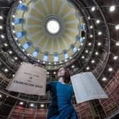 Jocelyn Grant, archivist with National Records of Scotland, with the original documents of the 1921 census. PIC: NRS.