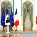 More diplomatic talks with Vladimir Putin, seen during a visit by French President Emmanuel Macron, are vital (Picture: Thibault Camus/pool/AFP via Getty Images)