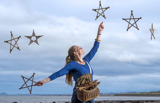 Basketmaker Anna Liebmann gathers willow stars in preparation for and open studio and workshop event at Eastfield, Edinburgh (Picture: Neil Hanna)