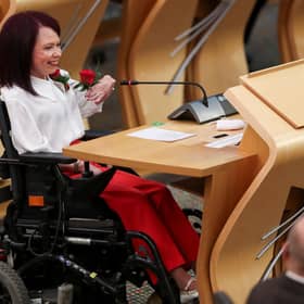 Labour MSP Pam Duncan-Glancy attends the Oath and Affirmation ceremony at the Scottish Parliament in Edinburgh, Scotland on May 13, 2021. Photo by Russell Cheyne/AFP