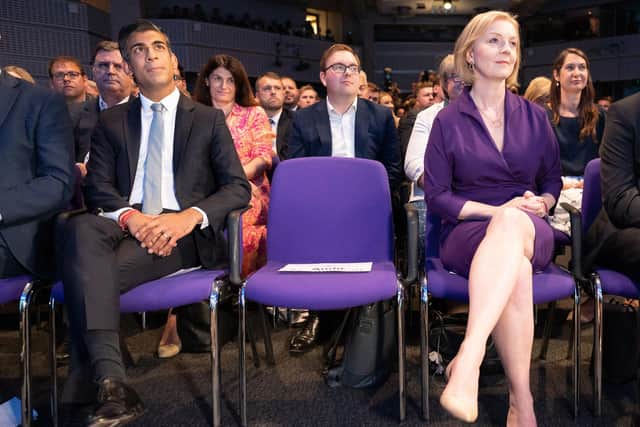 Rishi Sunak is increasingly turning to cruel rhetoric about vulnerable groups, while his predecessor Liz Truss previously called for the privatisation of much of the NHS (Picture: Stefan Rousseau/pool/Getty Images)