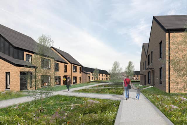 The energy-efficient homes will comprise a mix of two, three and four-bedroom houses and cottage flats. Picture: contributed.