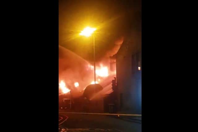 The fire broke out at Trattoria Guidi, at the junction of Deedes Street and Rochsolloch Road in Airdrie, in the early hours of Wednesday morning (Photo: Paul Francis McKenna).