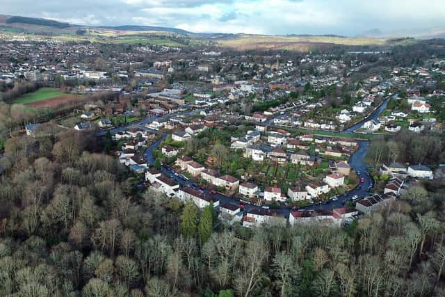 An aerial image of Milngavie, East Dunbartonshire. Pic: TreasureGalore/Shutterstock
