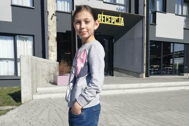 Katya, 12, is sad to leave home but excited to come to Scotland