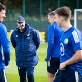 Scotland Manager Steve Clarke during a Scotland training session at the Oriam.