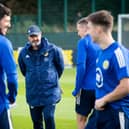 Scotland Manager Steve Clarke during a Scotland training session at the Oriam.