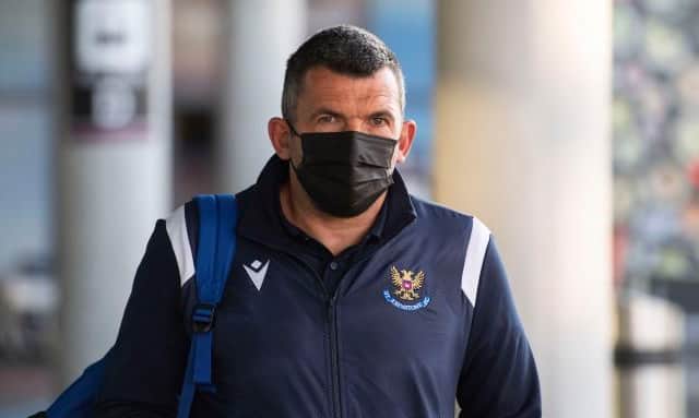 St Johnstone manager Callum Davidson at Edinburgh Airport on Wednesday as his team travelled to Istanbul for the first leg of their Europa League qualifying tie against Galatasaray. (Photo by Craig Foy/SNS Group).