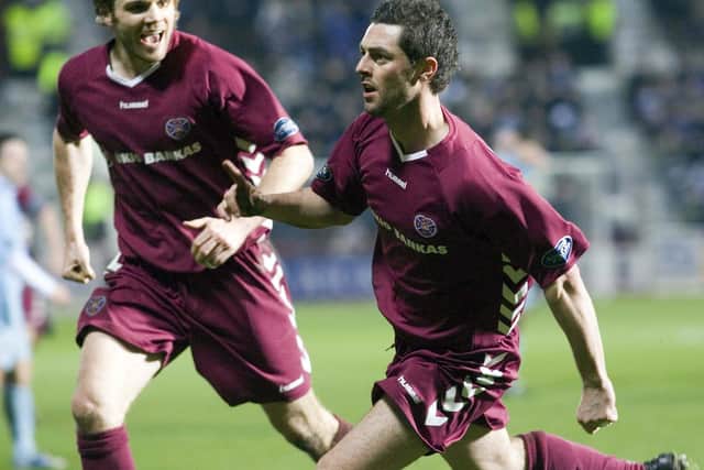 Jamie McAllister (right) celebrates with current Hearts boss Robbie Neilson after scoring in a 2-1 Scottish Cup win over Kilmarnock at Tynecastle in 2006.