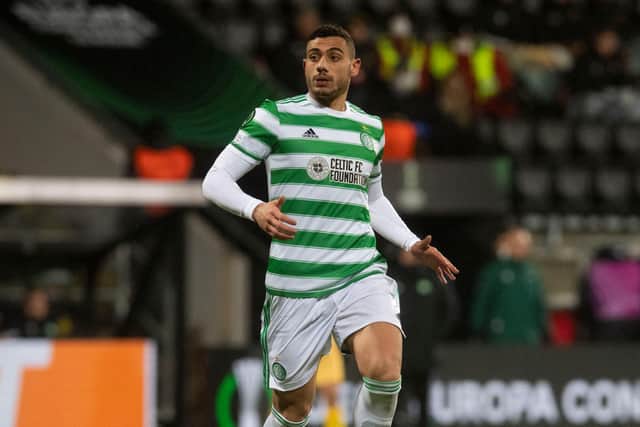 Celtic striker Giorgos Giakoumakis is unlikely to start against St Mirren on Wednesday.  (Photo by Craig Foy / SNS Group)