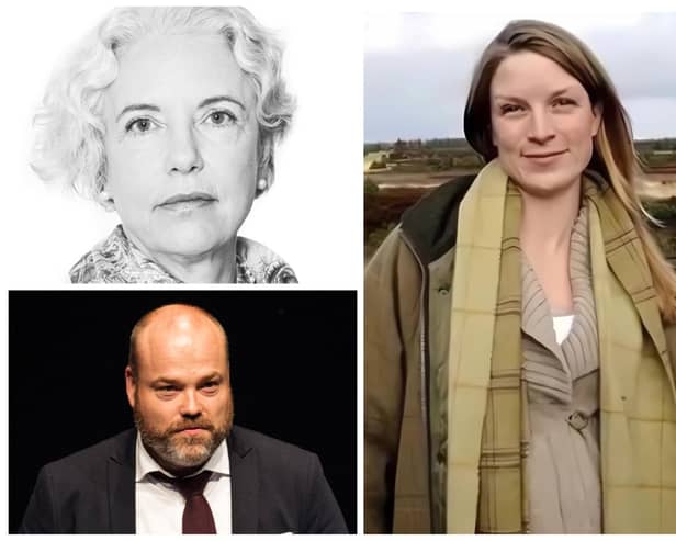 From top left : Lisbet Rausing of Corrour Estate; Sofie Kirk Kristiansen of Strathconon Estate and Anders Holch Povlsen, Scotland's largest landowner who owns 13 estates across Sutherland, Cairngorms and Lochaber. PIC: You Tube/Getty/Creative Commons.