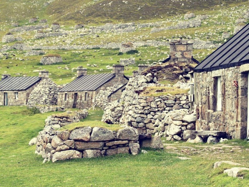 Hirta, the main island of St Kilda and the only one of the four to ever be inhabited, was abandoned by its last residents in 1930 and is now a 'ghost town'. You can book a stay for five days if you intend to visit with a small campsite available.