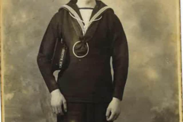 A young Robert Pope, survivor of the Glen Cinema tragedy. He is pictured here aged 17 after signing up to the Royal Navy. PIC: Pope family.