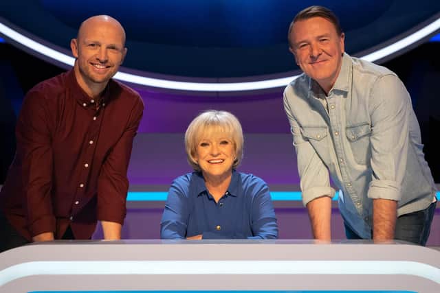 Sue Barker with Question of Sport captains Matt Dawson and Phil Tuffnell - ditched in the drive to attract younger viewers