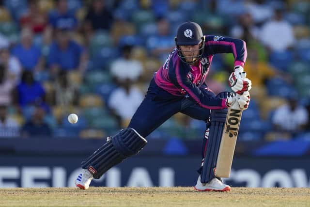Scotland's captain Richie Berrington bats against Namibia.