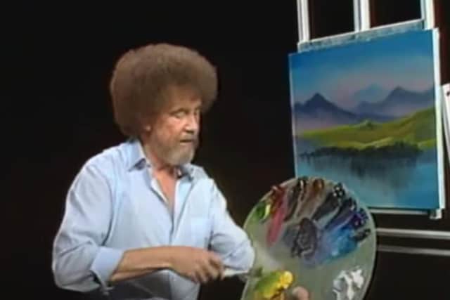 The 'accidental grandad' of ASMR Bob Ross, here in The Joy of Painting