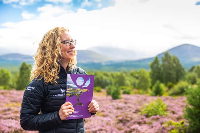 Scottish Greens MSP Lorna Slater, Scotland's minister for green skills, circular economy and biodiversity, was in Boat of Garten to unveil the new five-year partnership plan for Cairngorms National Park