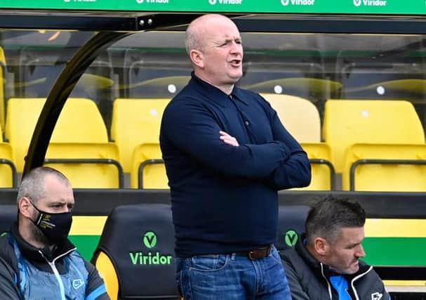 Livingston manager David Martindale looks on during his team's 3-0 defeat against Rangers.  (Photo by Rob Casey / SNS Group)