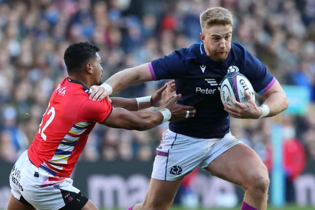Kyle Steyn was Scotland's top points scorer in the Autumn Nations Series despite starting just one match against Tonga (Photo by Craig Williamson / SNS Group)