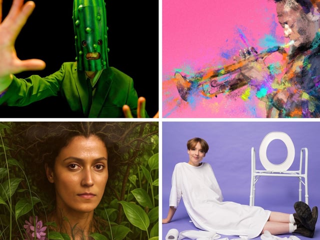 Four of this year's Summerhall Arts award winners (Clockwise L-R): Pickled Republic, MILES., Shitbag, Amazons