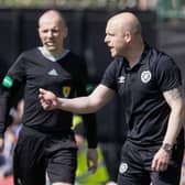 Hearts boss Steven Naismith wasn't happy with his team's first-half performance.  (Photo by Alan Harvey / SNS Group)