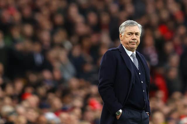 Everton boss Carlo Ancelotti. The Toffees are understood to be keen on Hearts' Aaron Hickey