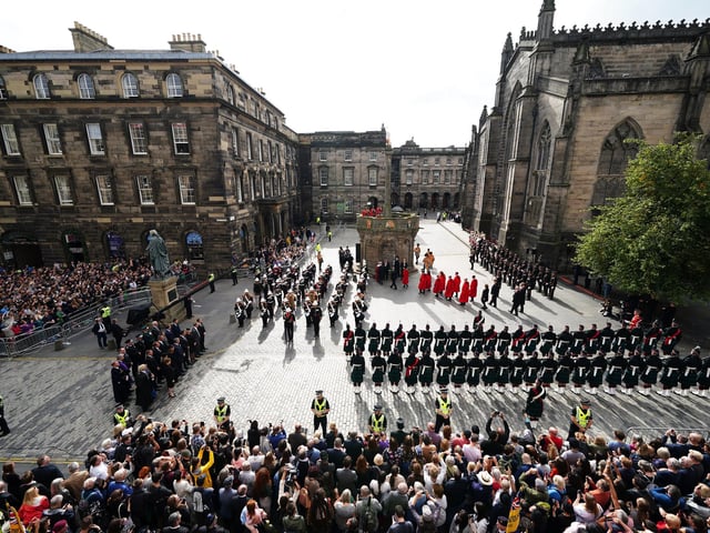 An Accession Proclamation Ceremony at Mercat Cross, Edinburgh, publicly proclaiming King Charles III as the new monarch. Picture date: Sunday September 11, 2022.