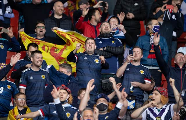 Scotland fans during a Euro 2020 match between Scotland and Czech Republic at Hampden Park - with the plan now that only those who produce certification of being double-vaccinatedwill gain entry to next month's internationals at the ground. (Photo by Alan Harvey / SNS Group)