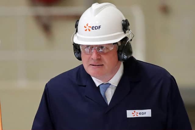 Prime Minister Boris Johnson during a visit to EDF's Sizewell B nuclear power station in Suffolk. Picture: Chris Radburn/PA Wire