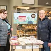Ashleigh Campbell, Market Street senior manager at Morrisons Inverness, and Harry Gow director David Gow. Picture: contributed.