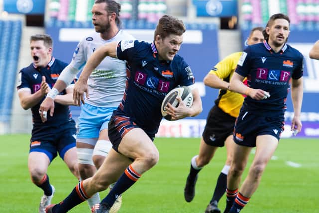 Edinburgh got off to a flying start through Chris Dean's try after good work by Bill Mata. Picture: Paul Devlin/SNS
