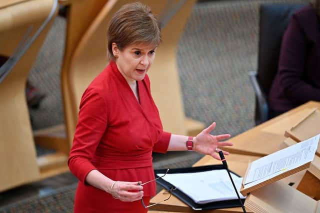 Reacting to the poll, the First Minister insisted that there was “no complacency” in the SNP ranks. (Photo by JEFF J MITCHELL/POOL/AFP via Getty Images)