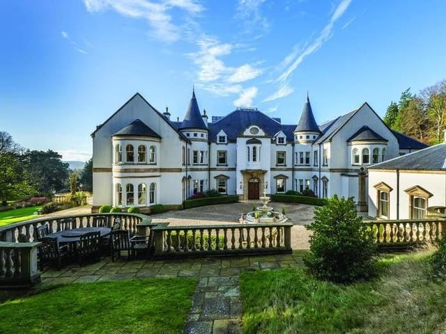 Occupying over 30,000 square feet of space, Dalhebity House is a striking mansion built in Aberdeenshire that famously once belonged to Princess Diana’s grandmother. Recently, it returned to the market for £7.5 million, making it one of the most expensive residential properties for sale in Scotland.