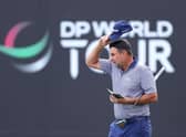 Richard Bland acknowledges the crowd on the ninth green after completing his second round in the Hero Dubai Desert Classic at Emirates Golf Club. Picture: Warren Little/Getty Images.