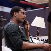 Caleb Roberts and Shannon Hayes in rehearsals for The Mountaintop PIC: Daniel Holden