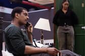 Caleb Roberts and Shannon Hayes in rehearsals for The Mountaintop PIC: Daniel Holden